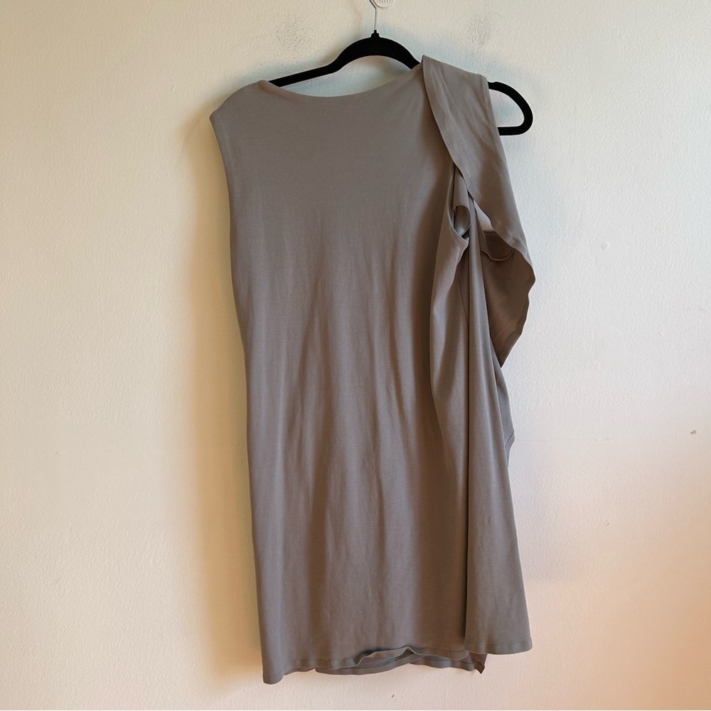 COS Sz M Grey Asymmetrical Lagenlook Cotton Sleeveless Mini Dress - Picture 6 of 8